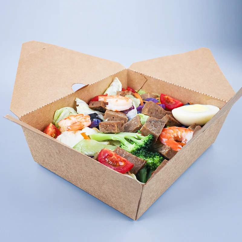 Eco Friendly Paper Food Containers Take Away Food Packaging Box Kraft