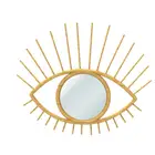 Classic Europe design handmade eye shape rattan mirror natural color decorative wall mirror