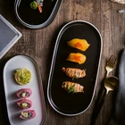ceramic tableware bread plate black rim oval plates used in restaurant