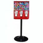 Whosale Zhutong Triple Head Candy Vending Machine with Stand 3 Containers Gumball Vending Machine on Stand
