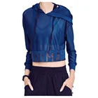 New Breathable Workout Gym Wear Mesh Yoga Sports Jacket With Hood For Women