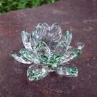Green Crystal Glass Art Lotus Flower MH-H0112