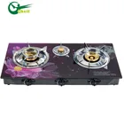 Factory Supply 3D Printing Tempered Glass Top Table 3 Burner Gas Cooker With Testing Report