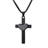 Wholesale valentine's wife and husband religious crucifix jewelry stainless steel cross pendant with fantastic heart charm