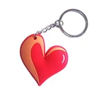 Heart shape 3d custom key holder customized rubber pvc keychain