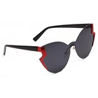 2019 retro cat eye sunglasses women butterfly fashion pink rimless sun glasses woman big frame uv400 black