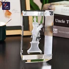 3d laser & engraved K9 crystal block paperweight gift blank crystal cube for engraving