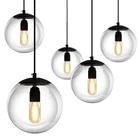 Nordic modern designer E26 E27 lamp bulb Transparent glass ball pendant light