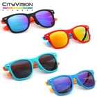 2019 unisex two tone neon color rubber finishing kids shades sunglasses children