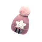 Star cartoon design children's warm wool cap Beanie winter hat rabbit cap for baby