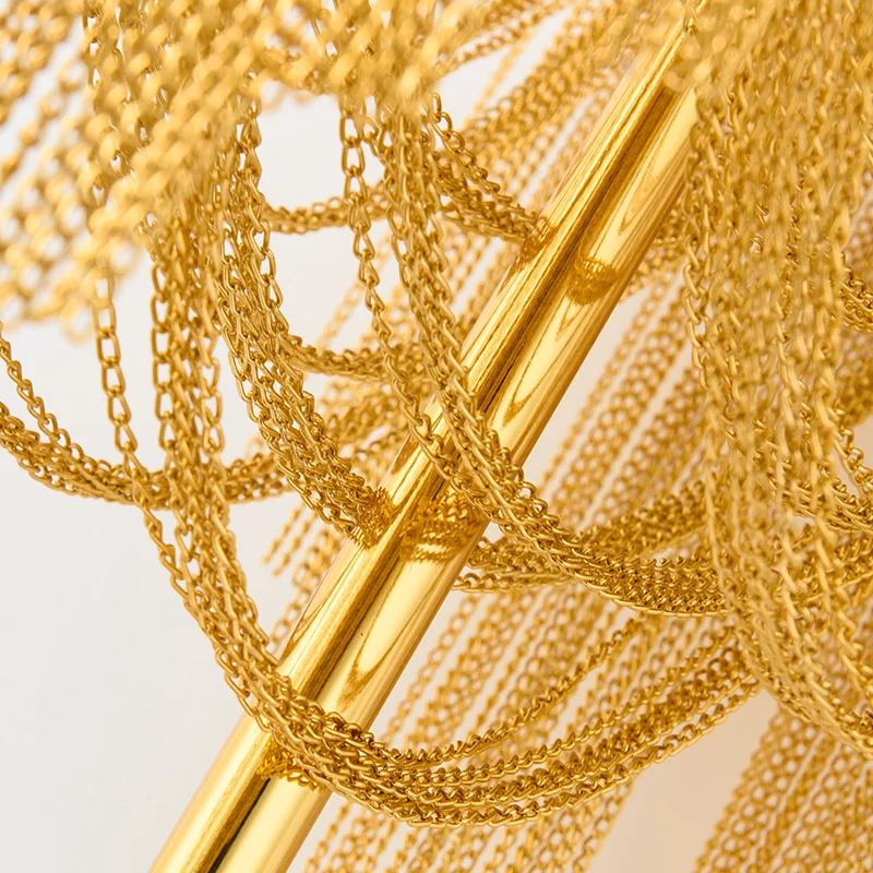 Antique Home hotel Design Luxury Aluminum Chain tassel led light floor Standing Floor Lamp