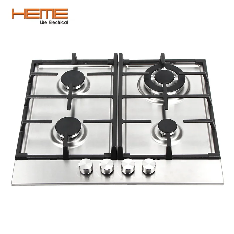 Steel Gas Wok Burner Behind Gas Cooktop 4 Burner Built In Hob