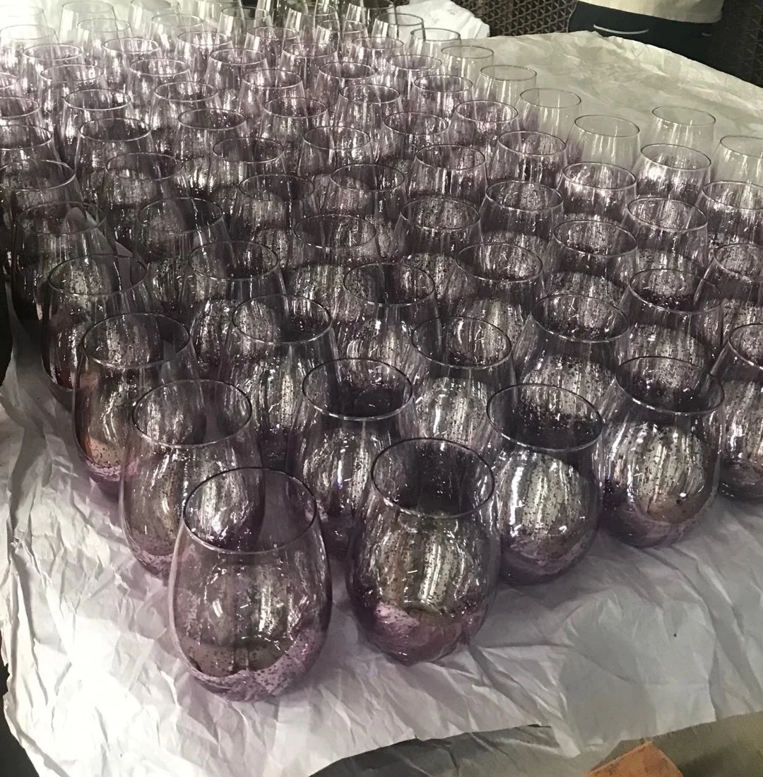 Hot Sale Valentine's Day Gift Starry Sky Cup Stemless Wine Glass Rainbow Glass Cups