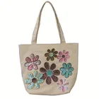 2019 New Design Sequin reversible logo 100% cotton canvas bag