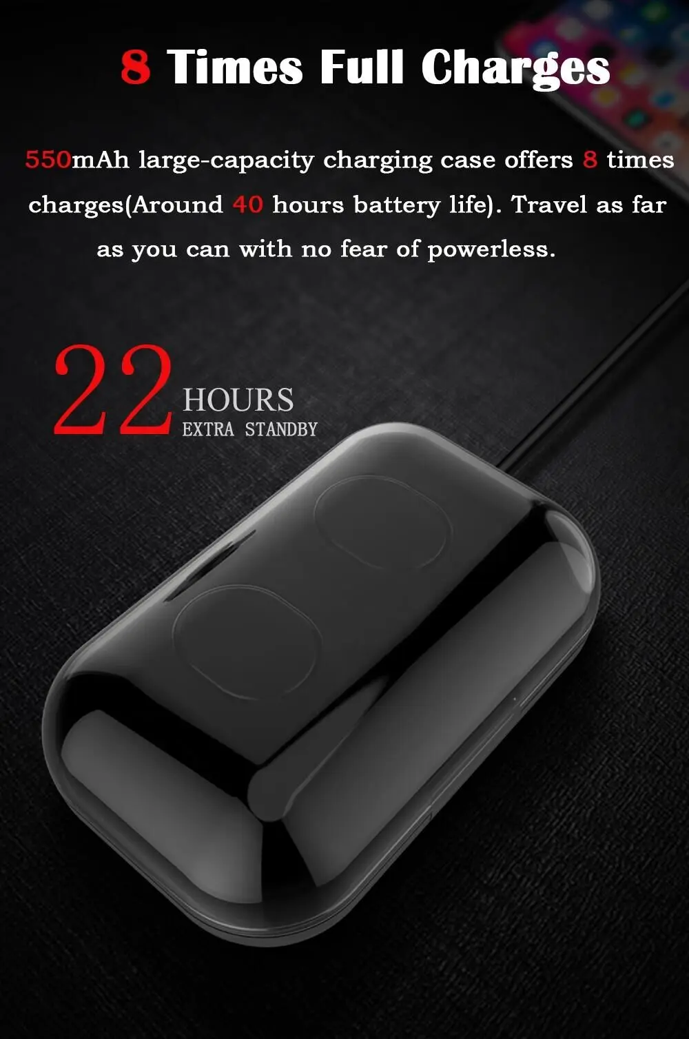 2019 hot selling TWS-X6 noise cancelling single earphone touching control wireless earbud with charging case - ANKUX.COM