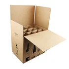 Double layer corrugated cardboard 12 bottles wine shipping box for glass bottles
