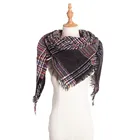 Colorful Check Scarf Thick Shawl For Winter Women Popular Warm Scarf
