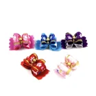 Amazon Hot Selling Double Layer Paw Printed Dog Hair Bows