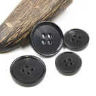Black customized stock 4hole real buffalo horn button