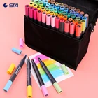 STA 3202 manufacture custom plumones marcadores rotuladores triangular brush sketch color marker pen