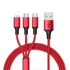 High voltage power electric fast charging data micro type C iphone 3 in 1 mobil phone USB cable