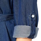 Blue Women Casual Button Fly Blue Denim Dresses