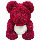Top Sale Romantic Gift Artificial Flower Teddy Rose Bear For Valentine