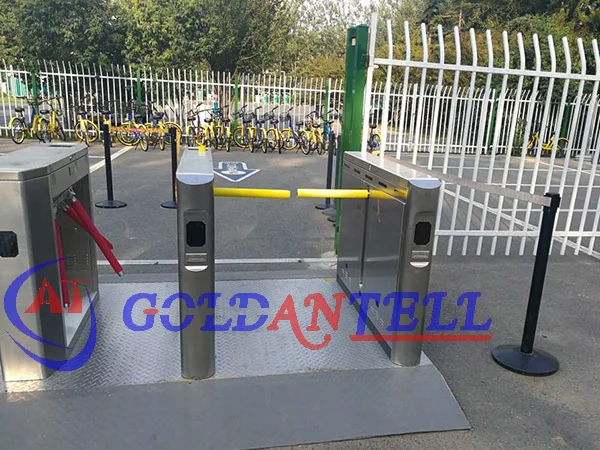 Security Turnstile Gate with 0.2s Barrier Open/Close Time RS-232 Communication Interface and 1-Way Operation Direction