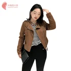 Factory direct plus size Motorcycle clothing leather deerskin fur jacket women coats for fat women lady