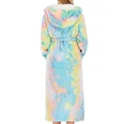 Bathrobe Tie Dyed Effect Coral Fleece Travelling Hotel Bathrobe Bathroom Towel