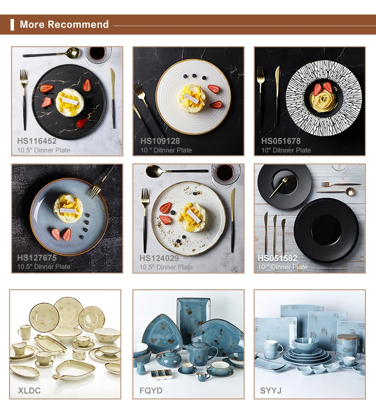 Restaurant Ceramic Plates Dishes, Dining Lounge Ceramics 12 Inch Dinner Plates, Round Cafe Vajilla Gourmet Cater Plate*