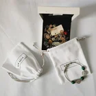 Custom White Velvet Jewelry Bag Pouches With Logo