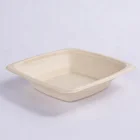 Biodegradable and compostable sugarcane pulp 16OZ square bowl