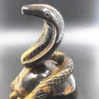 Crystal Gemstone Carving Crystal Skulls Tiger Eye Snake Skulls Healing Crystal Crafts For Fengshui Decoration