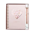 2020 New Design Luxury Rose Gold Foil Notebook And Pen Set, Custom Printing Office Stationery Gift Set For Girl