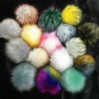 18-20 cm Big Faux Fur Pom Pom Beanie Knit Hat toppers for Girl Warm Winter Hat