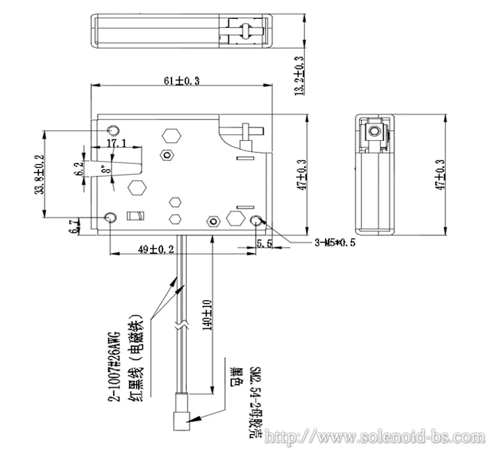 用于存储方舟的bs-6147l-01 dc6v电磁锁