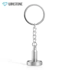 zinc alloy plated nickel embossed Decorative leather strap car Logo Metal Key Chain