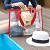 PVC summer swimming portable clothing fashion single shoulder transparent beach bag travel tote bag