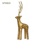 Gold Goldtable IVY Christmas Ornaments Metal Cast Iron Figurines Gold Christmas Reindeer Statue Decoration
