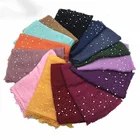 2019 New arrival best selling muslim women scarf hijab fancy viscose cotton maxi beads hijab