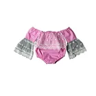 Wholesale Fashion 1-pieces Lace Shirt Ruffles Trousers Overall Kids Clothing Pant Set Girls Boutique Clothing