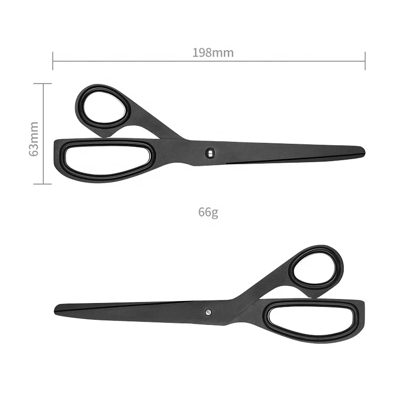 Simple Design Stainless Steel Scissors, Black Non Stick-Plated Scissors
