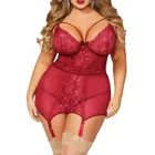 Wholesale Europe And US Womens In Vogue Garter Chemise Set Style Plus Size Sexy Lingerie