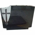 Poland style black granite cross monuments tombstone headstone