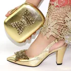 italian shoes bag set Butterfly stones design High Quality women shoes to match bag set For party
