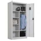 2 Door Metal Cloth Wardrobe Storage Locker Cabinet for Bedroom