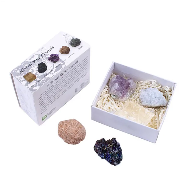 Crystal Gemstone Polished Healing Chakra Stone Collection Display Set