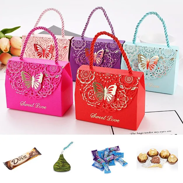 butterfly wedding favor paper sweet bag box candy gift boxes