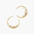 Best selling iron hoop boutique earrings resin beads hoop earrings